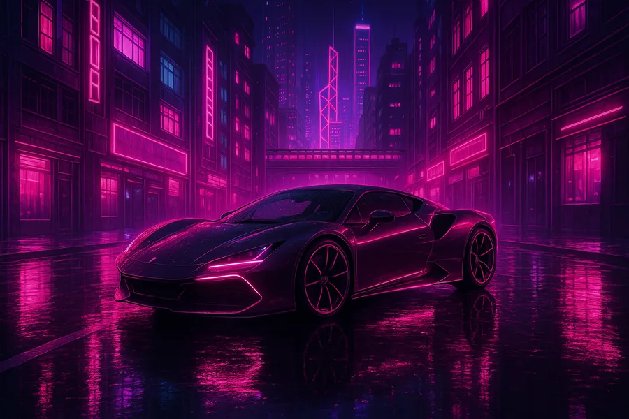 Red Ferrari In Rainy City Cars Wallpaper  18 4K