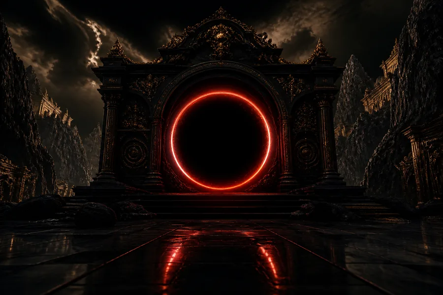 Red Neon Circle On Pure Black Amoled Wallpaper  7 4K