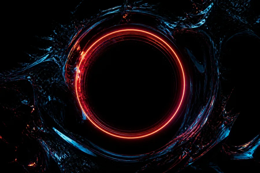 Red Neon Circle On Pure Black Amoled Wallpaper  7 4K