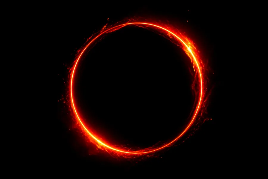 Red Neon Circle On Pure Black Amoled Wallpaper  7 4K