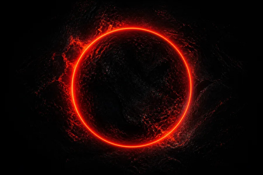 Red Neon Circle On Pure Black Amoled Wallpaper  7 4K