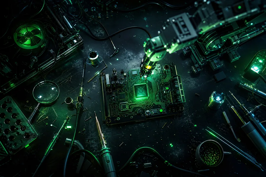 Robotics Workbench With Soldering Tools Electronics Wallpaper  4 4K