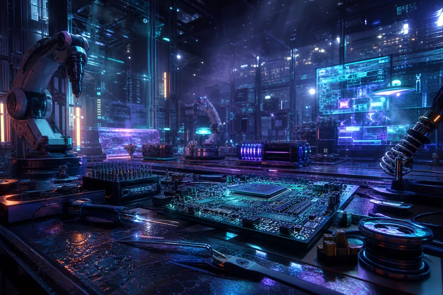 Robotics Workbench With Soldering Tools Electronics Wallpaper  4 4K