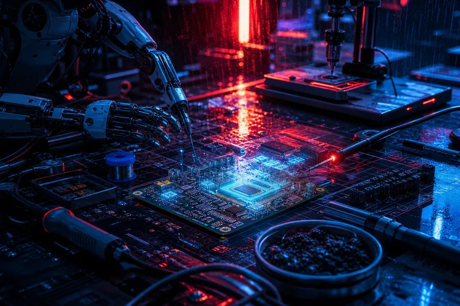 Robotics Workbench With Soldering Tools Electronics Wallpaper  4 4K