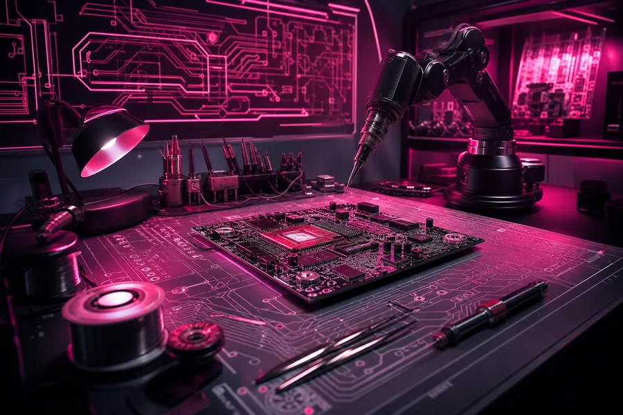 Robotics Workbench With Soldering Tools Electronics Wallpaper  4 4K