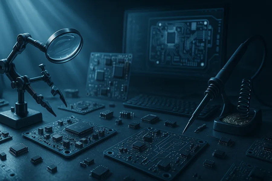 Robotics Workbench With Soldering Tools Electronics Wallpaper  4 4K