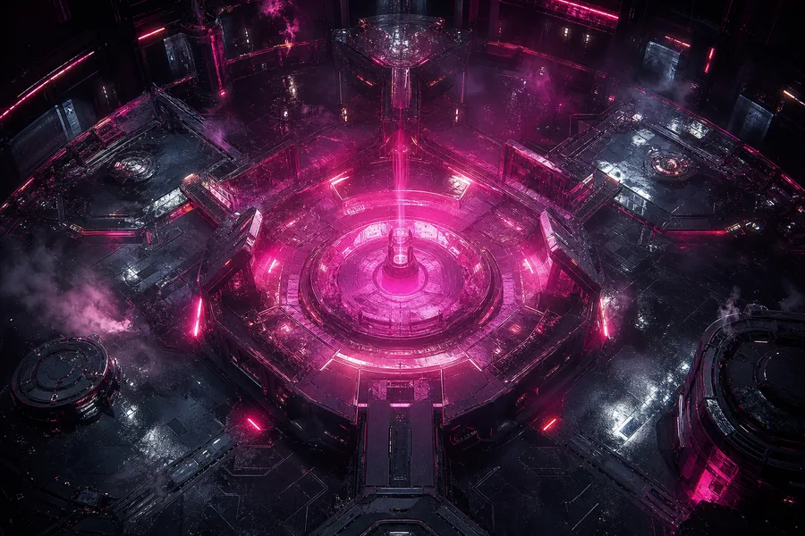 Sci Fi Battle Arena With Neon Lights Gaming Wallpaper  13 4K