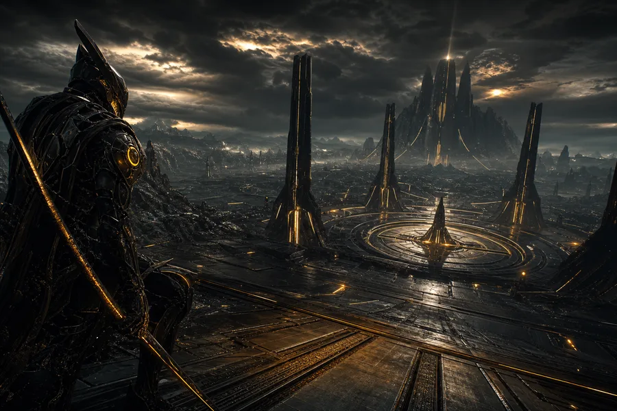 Sci Fi Battle Arena With Neon Lights Gaming Wallpaper  13 4K