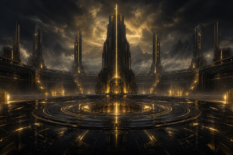 Sci Fi Battle Arena With Neon Lights Gaming Wallpaper  3 4K