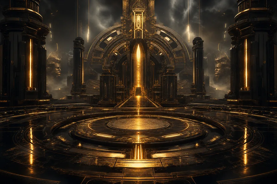 Sci Fi Battle Arena With Neon Lights Gaming Wallpaper  3 4K