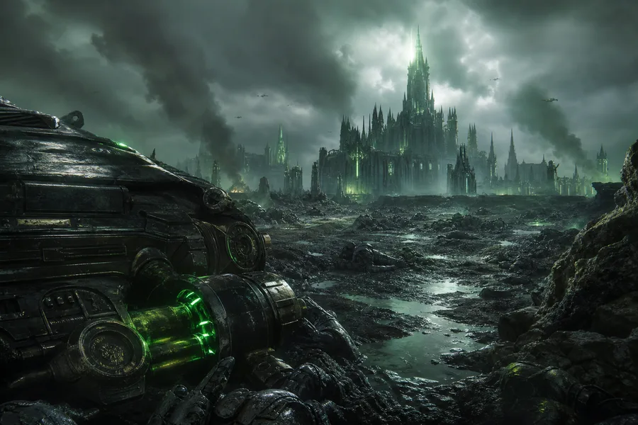 Space Marine Inspired Sci Fi Battlefield Without Logos Gaming Wallpaper  9 4K