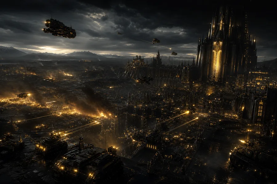 Space Marine Inspired Sci Fi Battlefield Without Logos Gaming Wallpaper  9 4K