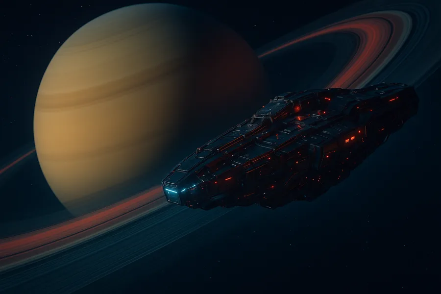 Spaceship Near Saturn Rings Space Wallpaper  6 4K