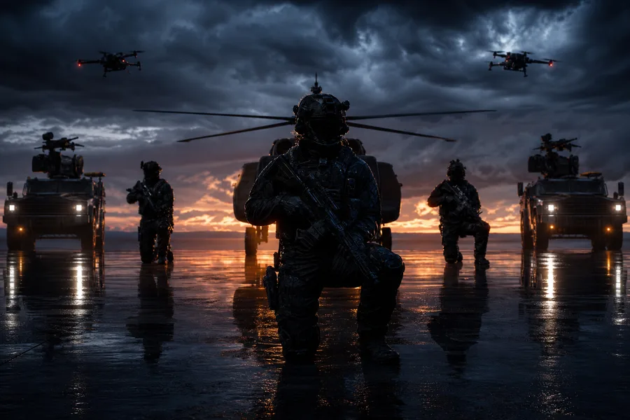 Special Forces Silhouette At Sunset Military Wallpaper  3 4K