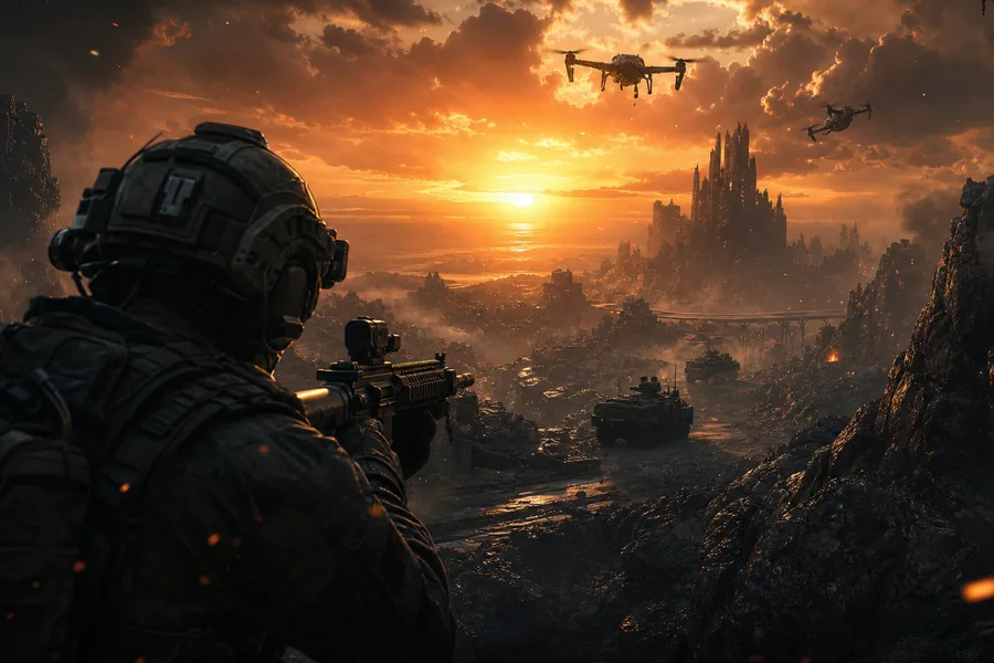 Special Forces Silhouette At Sunset Military Wallpaper  3 4K