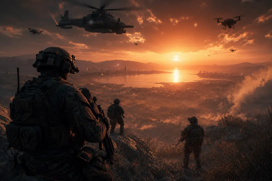 Special Forces Silhouette At Sunset Military Wallpaper  3 4K