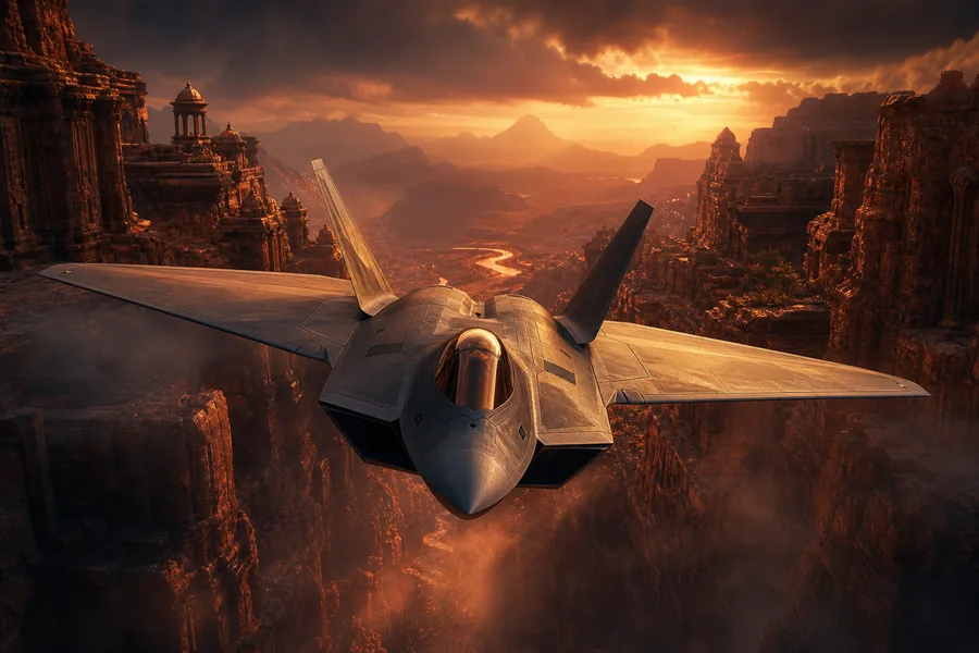 Stealth Jet Flying Through Canyon Airplanes Wallpaper  7 4K