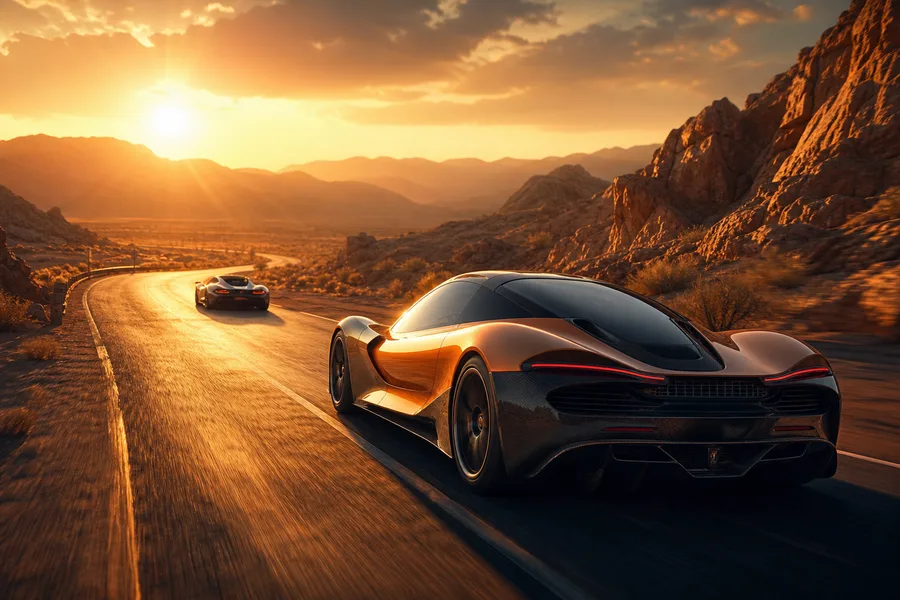 Supercar Desert Highway Cinematic Cars Wallpaper  8 4K