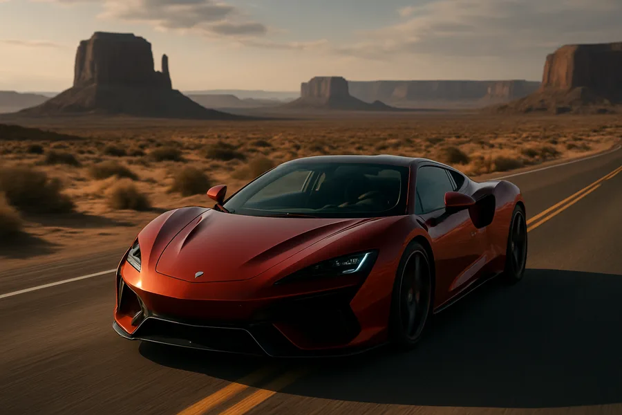 Supercar Desert Highway Cinematic Cars Wallpaper  8 4K
