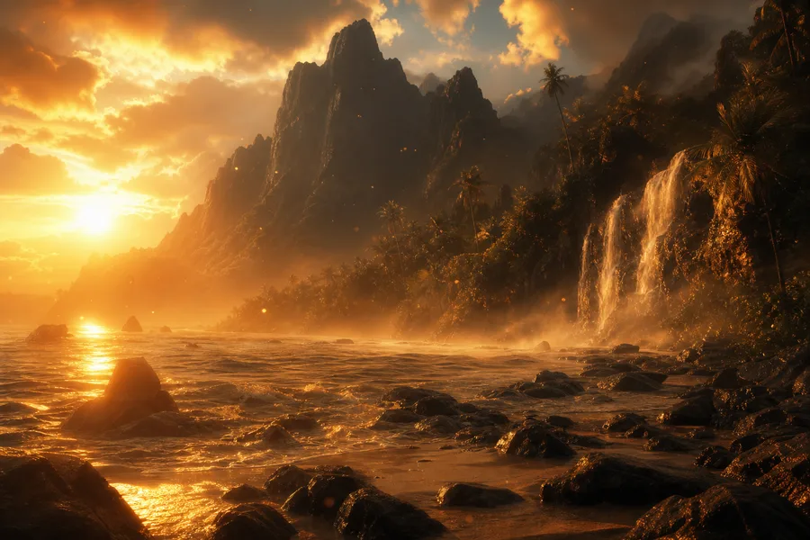 Tropical Beach Sunset Nature Wallpaper  5 4K