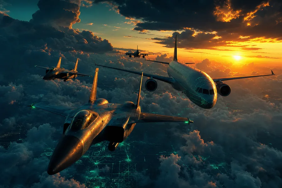 Vintage Aircraft Formation In Dramatic Sunset Clouds Airplanes Wallpaper  3 4K