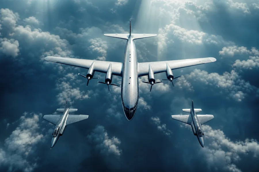 Vintage Aircraft Formation In Dramatic Sunset Clouds Airplanes Wallpaper  3 4K