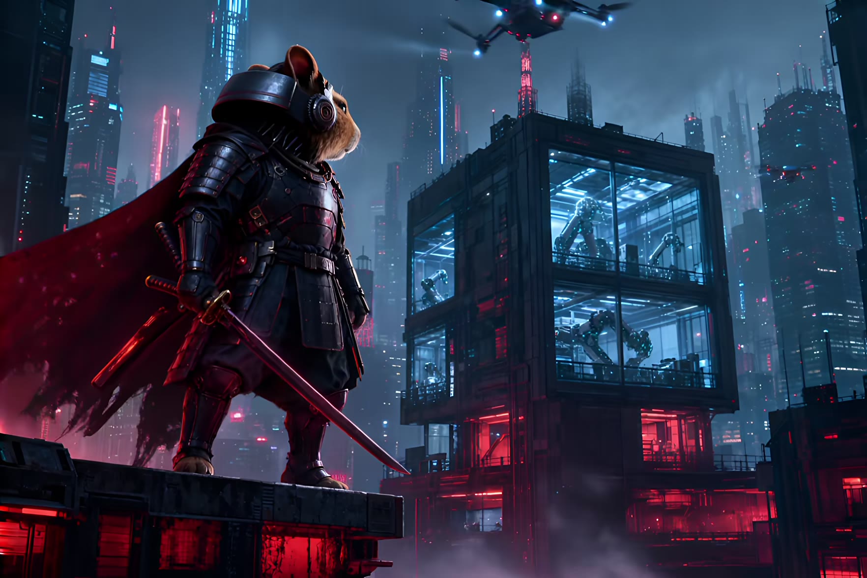 Cyber Hamster going to Hamster Robotics Lab